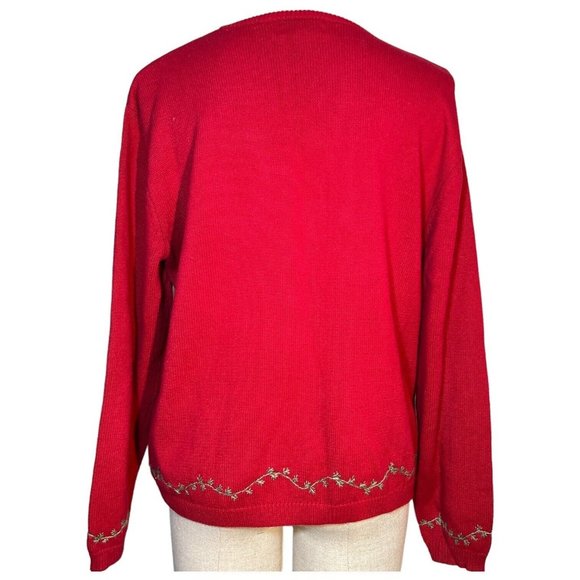 Woolrich Womens Christmas Sweater Size XL Pullover Crew Neck Santa Sleigh Nordic - Picture 6 of 10